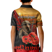 Maori Kiwi Soldier Fern Tattoo ANZAC Day Kid Polo Shirt Lest We Forget LT9 - Polynesian Pride