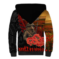 Maori Kiwi Soldier Fern Tattoo ANZAC Day Sherpa Hoodie Lest We Forget LT9 - Polynesian Pride