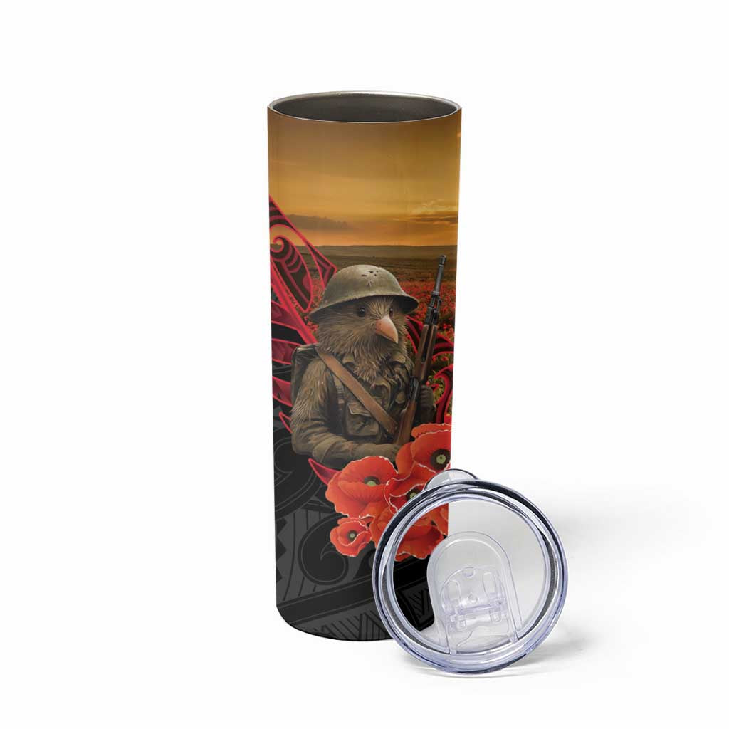 Maori Kiwi Soldier Fern Tattoo ANZAC Day Skinny Tumbler Lest We Forget LT9 - Polynesian Pride