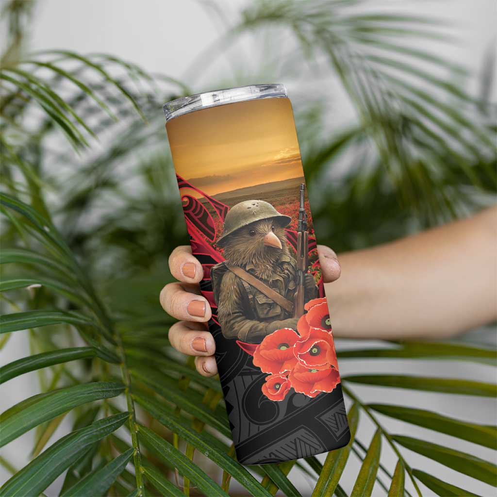 Maori Kiwi Soldier Fern Tattoo ANZAC Day Skinny Tumbler Lest We Forget LT9 - Polynesian Pride