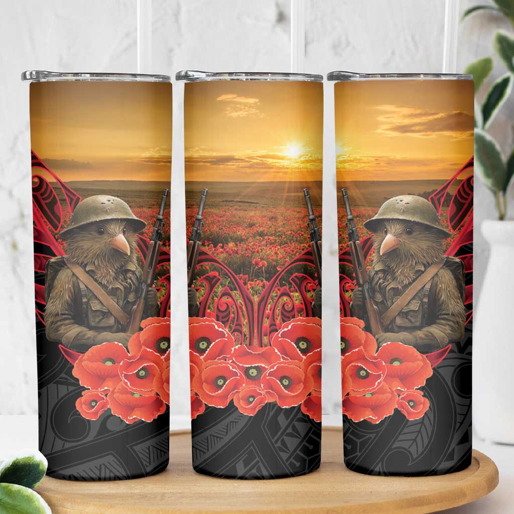 Maori Kiwi Soldier Fern Tattoo ANZAC Day Skinny Tumbler Lest We Forget LT9 - Polynesian Pride