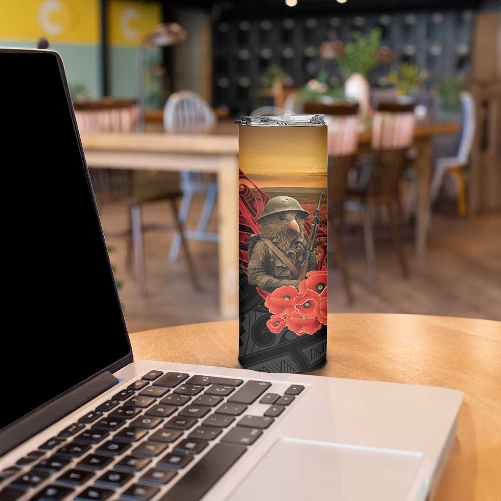Maori Kiwi Soldier Fern Tattoo ANZAC Day Skinny Tumbler Lest We Forget LT9 - Polynesian Pride