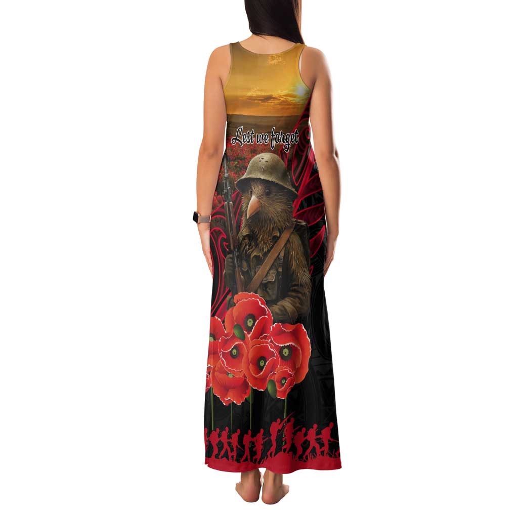 Maori Kiwi Soldier Fern Tattoo ANZAC Day Tank Maxi Dress Lest We Forget LT9 - Polynesian Pride