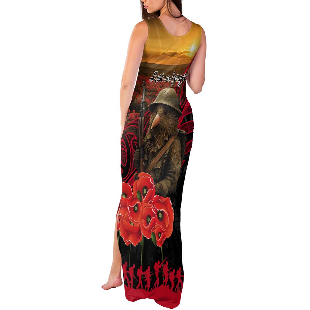 Maori Kiwi Soldier Fern Tattoo ANZAC Day Tank Maxi Dress Lest We Forget LT9 - Polynesian Pride