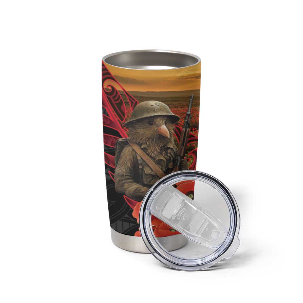 Maori Kiwi Soldier Fern Tattoo ANZAC Day Tumbler Cup Lest We Forget LT9 - Polynesian Pride