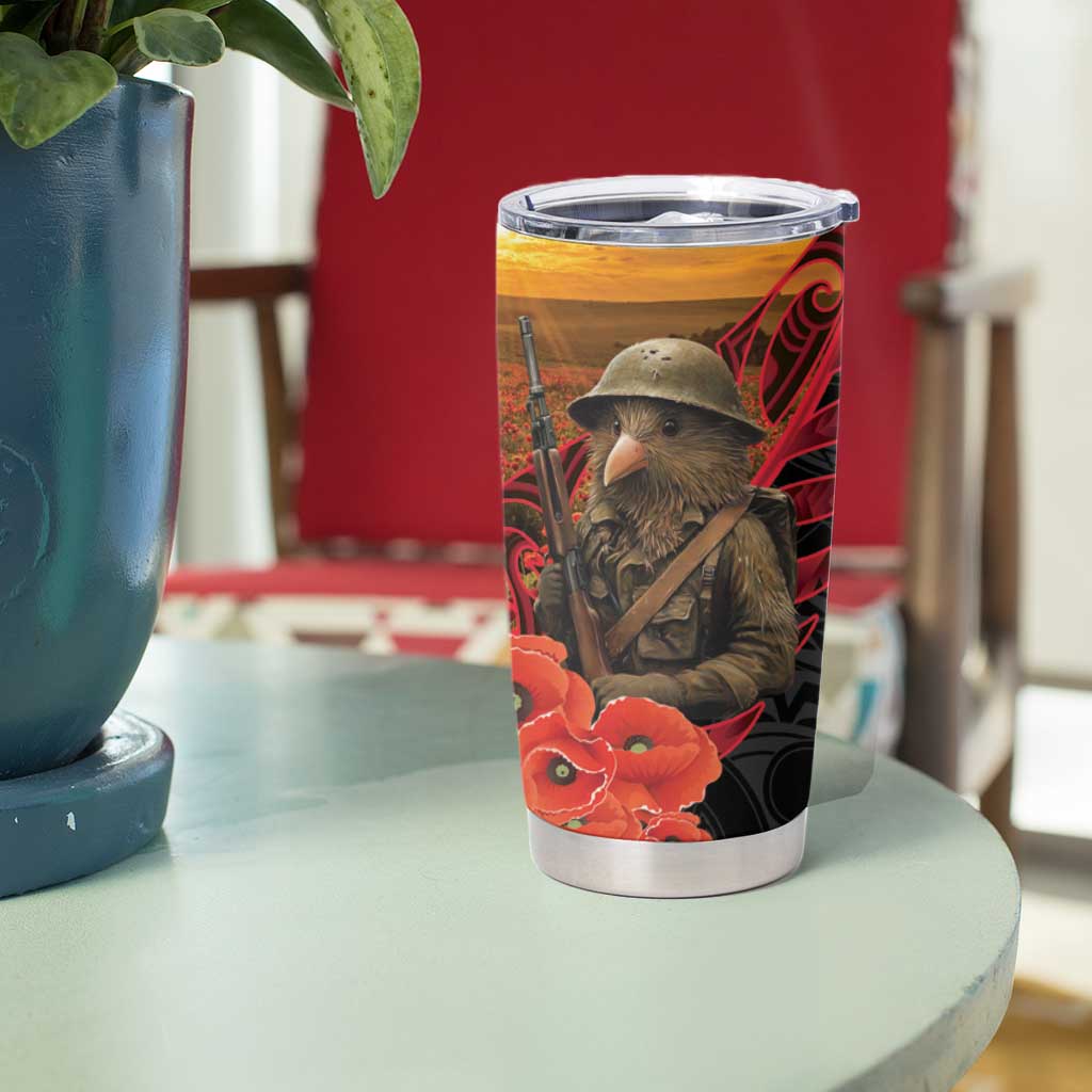 Maori Kiwi Soldier Fern Tattoo ANZAC Day Tumbler Cup Lest We Forget LT9 - Polynesian Pride