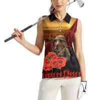 Maori Kiwi Soldier Fern Tattoo ANZAC Day Women Sleeveless Polo Shirt Lest We Forget LT9 - Polynesian Pride
