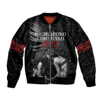 New Zealand Mother's Day Bomber Jacket Maori Hongi Aroha Ahau Ki A Koe Mama LT9 Unisex Black - Polynesian Pride