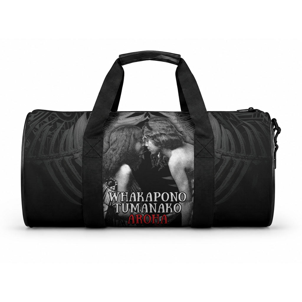 New Zealand Mother's Day Duffle Bag Maori Hongi Aroha Ahau Ki A Koe Mama LT9 One size Black - Polynesian Pride