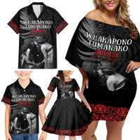 New Zealand Mother's Day Family Matching Off Shoulder Short Dress and Hawaiian Shirt Maori Hongi Aroha Ahau Ki A Koe Mama LT9 - Polynesian Pride