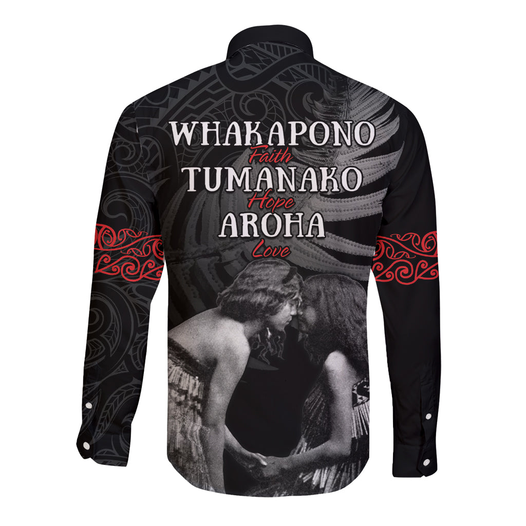 New Zealand Mother's Day Long Sleeve Button Shirt Maori Hongi Aroha Ahau Ki A Koe Mama LT9 - Polynesian Pride