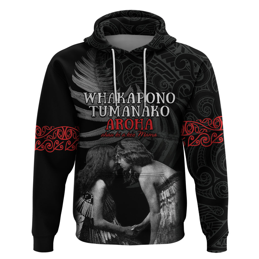 New Zealand Mother's Day Zip Hoodie Maori Hongi Aroha Ahau Ki A Koe Mama LT9 Pullover Hoodie Black - Polynesian Pride