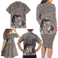 New Zealand Mother's Day Family Matching Long Sleeve Bodycon Dress and Hawaiian Shirt Maori Mo Toku Mama Silver Fern LT9 - Polynesian Pride