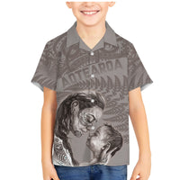 New Zealand Mother's Day Family Matching Mermaid Dress and Hawaiian Shirt Maori Mo Toku Mama Silver Fern LT9 Son's Shirt Nude - Polynesian Pride