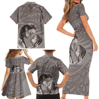 New Zealand Mother's Day Family Matching Short Sleeve Bodycon Dress and Hawaiian Shirt Maori Mo Toku Mama Silver Fern LT9 - Polynesian Pride