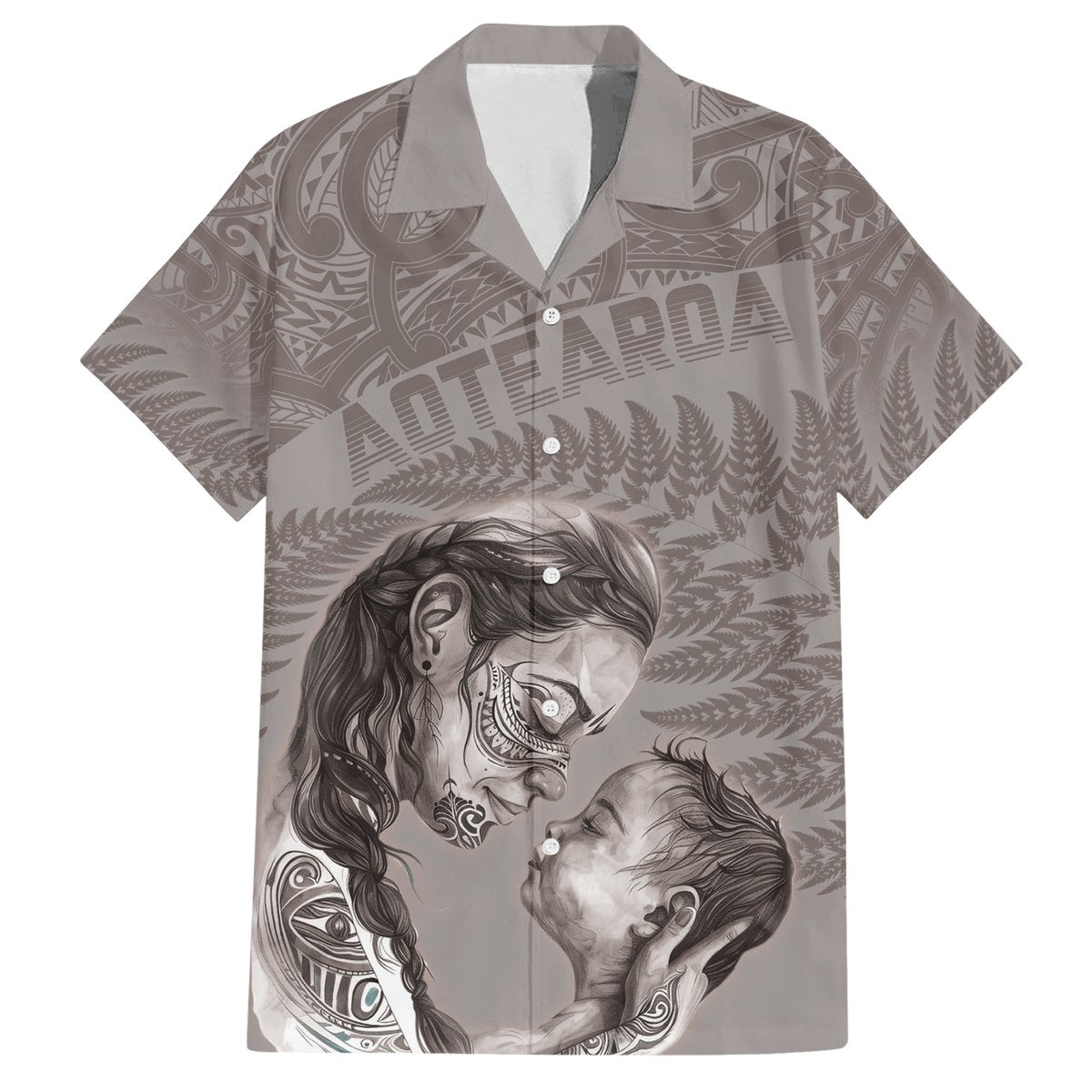 New Zealand Mother's Day Hawaiian Shirt Maori Mo Toku Mama Silver Fern LT9 Nude - Polynesian Pride