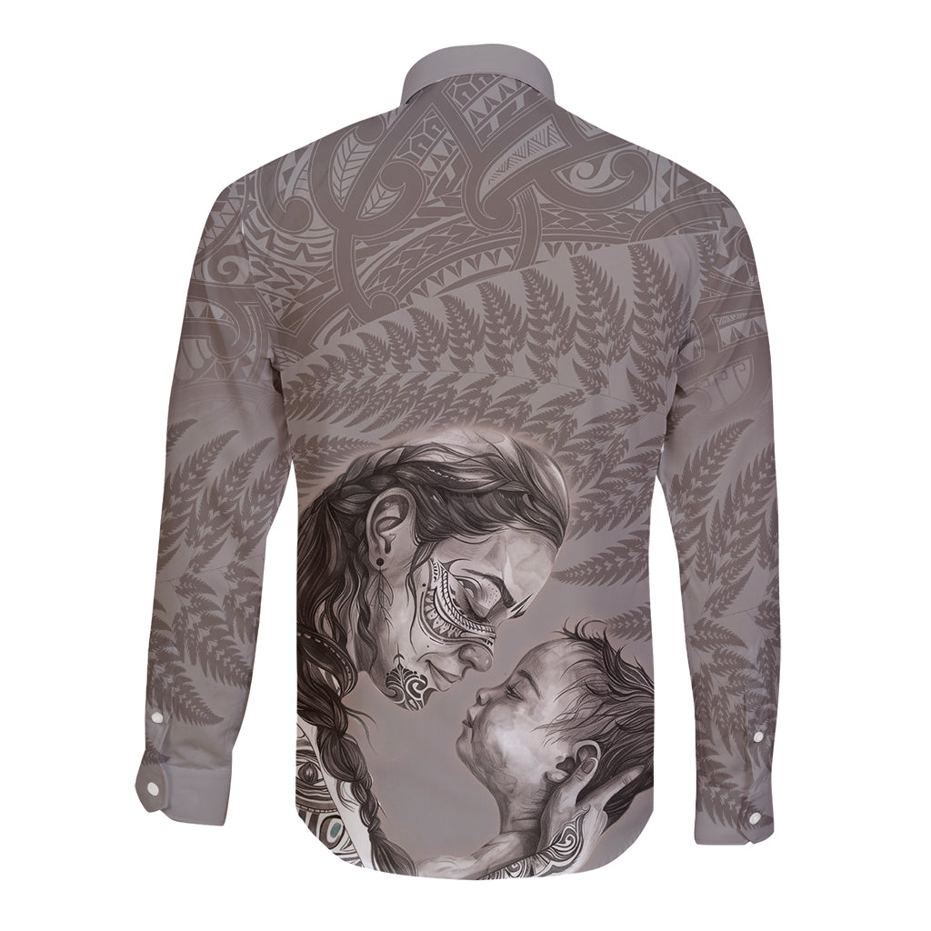 New Zealand Mother's Day Long Sleeve Button Shirt Maori Mo Toku Mama Silver Fern LT9 - Polynesian Pride