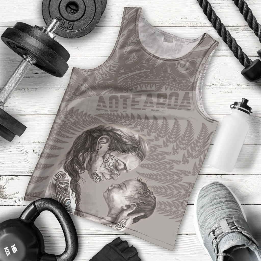 New Zealand Mother's Day Men Tank Top Maori Mo Toku Mama Silver Fern LT9 - Polynesian Pride