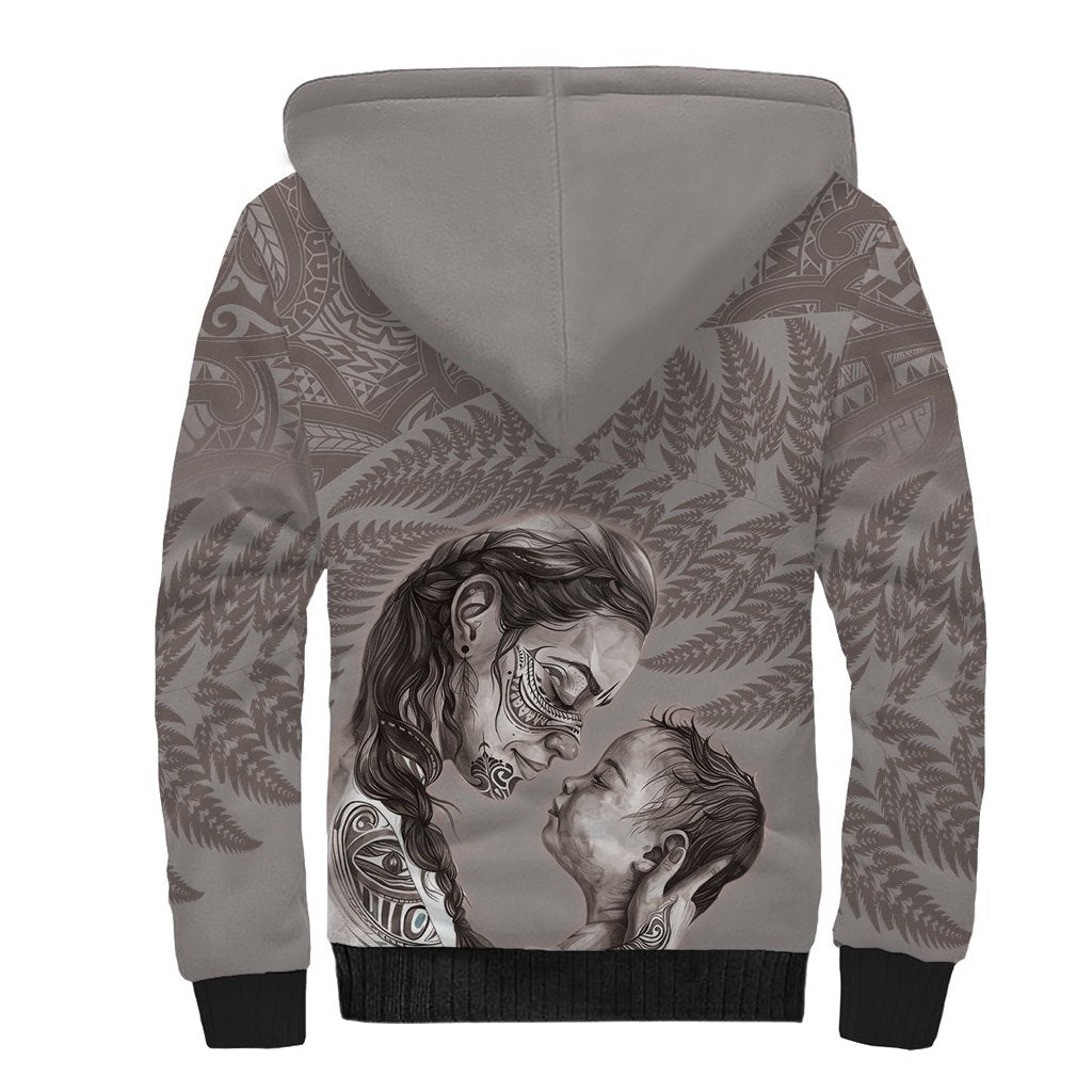 New Zealand Mother's Day Sherpa Hoodie - Maori Mo Toku Mama Silver Fern LT9 - Polynesian Pride