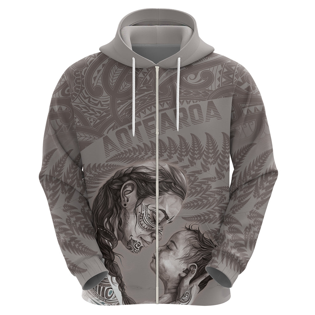New Zealand Mother's Day Zip Hoodie Maori Mo Toku Mama Silver Fern LT9 - Polynesian Pride