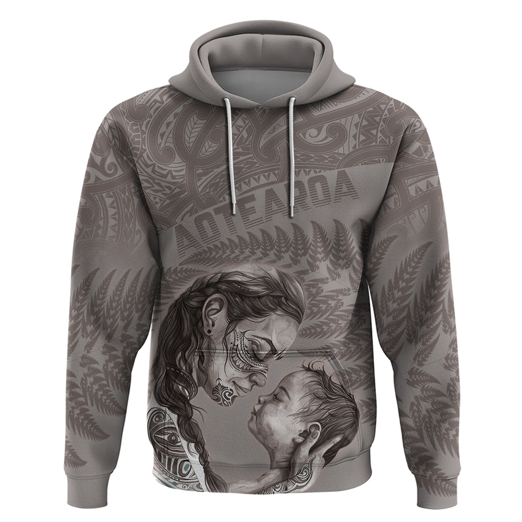 New Zealand Mother's Day Zip Hoodie Maori Mo Toku Mama Silver Fern LT9 Pullover Hoodie Nude - Polynesian Pride