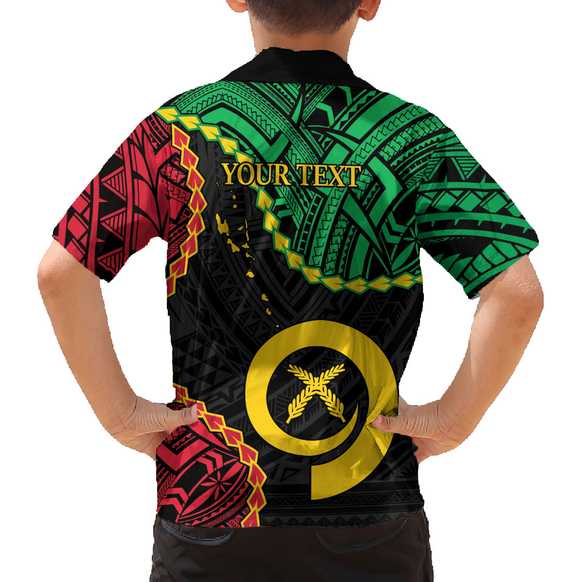 Personalised Vanuatu 44th Anniversary Family Matching Off Shoulder Short Dress and Hawaiian Shirt Tugeta Yumi Selebretem Indipendens Dei LT9 - Polynesian Pride