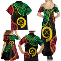Personalised Vanuatu 44th Anniversary Family Matching Summer Maxi Dress and Hawaiian Shirt Tugeta Yumi Selebretem Indipendens Dei LT9 - Polynesian Pride