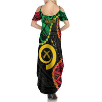 Personalised Vanuatu 44th Anniversary Family Matching Summer Maxi Dress and Hawaiian Shirt Tugeta Yumi Selebretem Indipendens Dei LT9 - Polynesian Pride