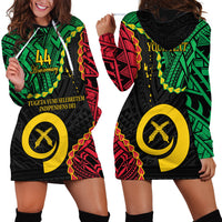 Personalised Vanuatu 44th Anniversary Hoodie Dress Tugeta Yumi Selebretem Indipendens Dei LT9 - Polynesian Pride