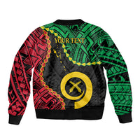 Personalised Vanuatu 44th Anniversary Sleeve Zip Bomber Jacket Tugeta Yumi Selebretem Indipendens Dei