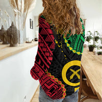 Personalised Vanuatu 44th Anniversary Women Casual Shirt Tugeta Yumi Selebretem Indipendens Dei LT9 - Polynesian Pride