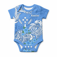 FSM Kosrae State Baby Onesie Polynesian Floral Tribal LT9 Blue - Polynesian Pride