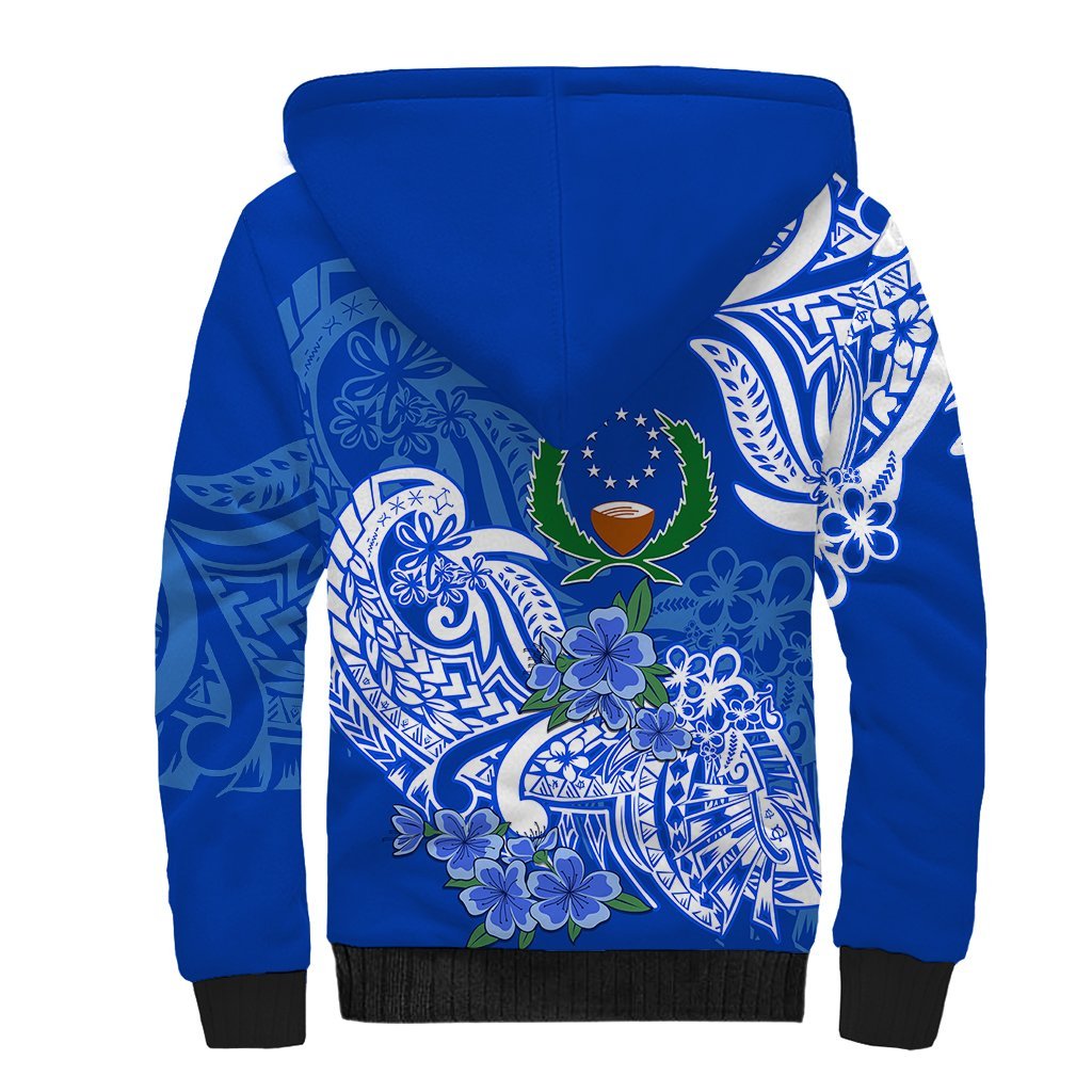 (Custom Personalised) FSM Pohnpei State Sherpa Hoodie Polynesian Floral Tribal LT9 - Polynesian Pride