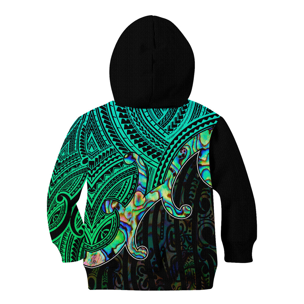 Custom Aotearoa Papua Shell Kid Hoodie Maori Tribal Pattern LT9 - Polynesian Pride
