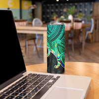Personalised Aotearoa Papua Shell Skinny Tumbler Maori Tribal Pattern