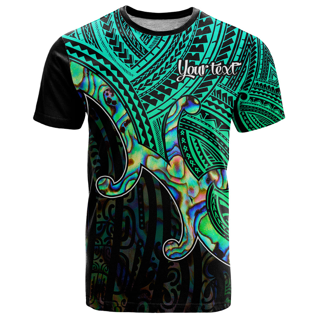 Custom Aotearoa Papua Shell T Shirt Maori Tribal Pattern LT9 Green - Polynesian Pride