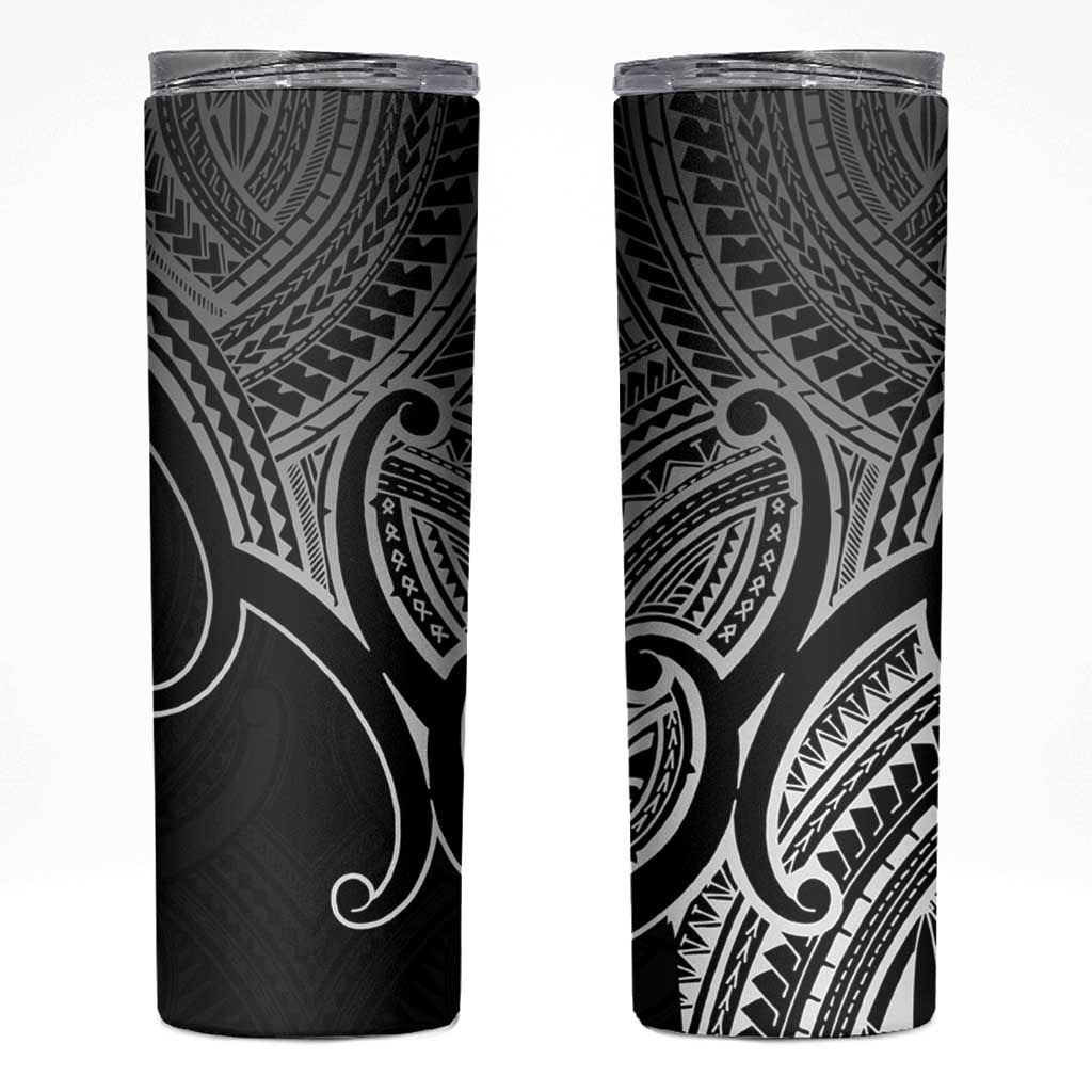 Aotearoa Maori Koru Skinny Tumbler Black Polynesian Pacific Tribal LT9 Black - Polynesian Pride