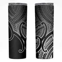 Aotearoa Maori Koru Skinny Tumbler Black Polynesian Pacific Tribal LT9 Black - Polynesian Pride