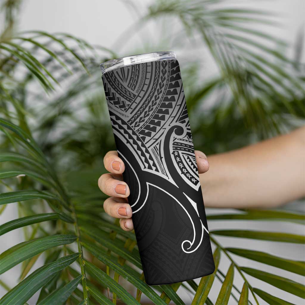 Aotearoa Maori Koru Skinny Tumbler Black Polynesian Pacific Tribal LT9 - Polynesian Pride