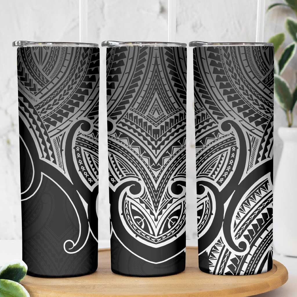 Aotearoa Maori Koru Skinny Tumbler Black Polynesian Pacific Tribal LT9 - Polynesian Pride