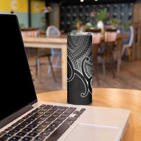Aotearoa Maori Koru Skinny Tumbler Black Polynesian Pacific Tribal LT9 - Polynesian Pride