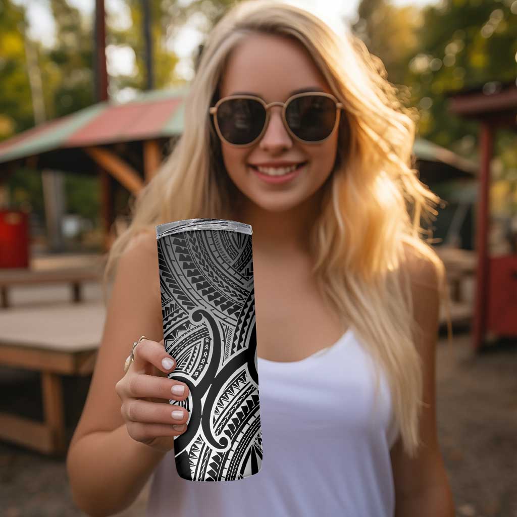 Aotearoa Maori Koru Skinny Tumbler Black Polynesian Pacific Tribal LT9 - Polynesian Pride