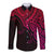 Aotearoa Maori Koru Long Sleeve Button Shirt Polynesian Pacific Tribal - Pink LT9 Unisex Pink - Polynesian Pride