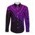 Aotearoa Maori Koru Long Sleeve Button Shirt Polynesian Pacific Tribal - Purple LT9 Unisex Purple - Polynesian Pride
