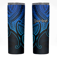 Personalised Aotearoa Papua Shell Skinny Tumbler Blue Polynesian Pacific Tribal