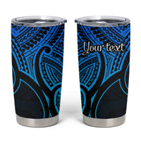 Personalised Aotearoa Papua Shell Tumbler Cup Blue Polynesian Pacific Tribal LT9 Blue - Polynesian Pride