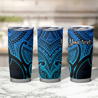 Personalised Aotearoa Papua Shell Tumbler Cup Blue Polynesian Pacific Tribal LT9 - Polynesian Pride