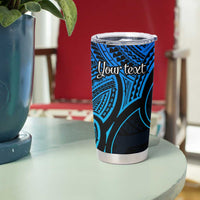 Personalised Aotearoa Papua Shell Tumbler Cup Blue Polynesian Pacific Tribal LT9 - Polynesian Pride