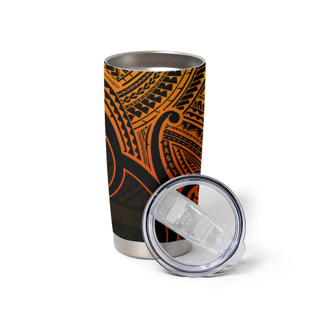 Personalised Aotearoa Papua Shell Tumbler Cup Gold Polynesian Pacific Tribal LT9 - Polynesian Pride