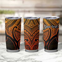 Personalised Aotearoa Papua Shell Tumbler Cup Gold Polynesian Pacific Tribal LT9 - Polynesian Pride